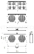 Модуль вентиляторный Hyperline TFAB-T2FR-RAL9004 потолочный с 2-мя вентиляторами для установки в шкафы серий TTC2, TTB и TWB, с подшипниками и крепежными элементами, без кабеля питания, цвет черный