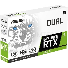 Видеокарта ASUS DUAL-RTX3060TI-O8GD6X-WHITE 8192Mb 256 GDDR6X 1710/19000 HDMIx1 DPx3 HDCP Ret