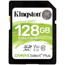 Флеш карта SDHC 128Gb Class10 Kingston <SDS2/128GB>, Canvas Select 100R CL10 UHS-I