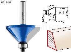 Фреза ЗУБР 28711-44.5  кромочная калевочная(фасочная) №9 d= 44.5мм дл.-21мм 45гр. хв.-8мм d-12.7мм