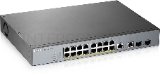 Коммутатор Zyxel GS1350-18HP, 16xGE PoE+, 2xCombo (SFP/RJ-45), бюджет PoE 250 Вт, дальность передачи питания до 250 м, автоперезагрузка PoE-портов, повышенная защита от перенапряжений и электростатических разряд