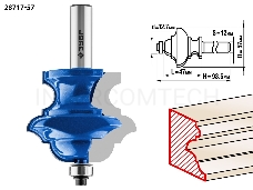 Фреза ЗУБР 28717-57  кромочная фигурная №6(многопрофильная) d= 57мм дл.-47мм хв.-12мм d-12.7мм