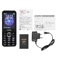 Мобильный телефон Digma C281 Linx 32Mb черный моноблок 2Sim 2.8 240x320 0.08Mpix GSM900/1800 MP3 microSD