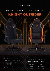 Кресло игровое Knight OUTRIDER черный/оранжевый ромбик эко.кожа с подголов. крестовина металл