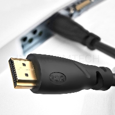 Кабель GCR 7.5m HDMI 1.4, 30/30 AWG, позолоченные контакты, FullHD, Ethernet 10.2 Гбит/с, 3D, 4K, экран, GCR-53616