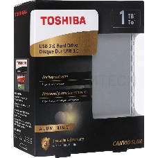 Внешний жесткий диск TOSHIBA HDTD310ES3DA Canvio Slim 1ТБ 2.5 USB 3.0 серебро