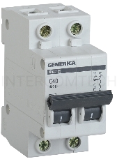 Выключатель автоматический Iek MVA25-2-040-C  ВА47-29 2Р 40А 4,5кА х-ка С GENERICA