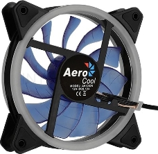 Вентилятор Aerocool REV Blue , 120x120x25мм, цвет светодиодов : синий, подсветка в виде двойного кольца, 3+4-Pin, 1200 об/мин, 41,3 CFM, 15,1 дБА