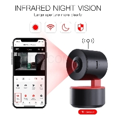 Камера MOES Smart camera WCM-P04 Wi-Fi with voice control, 2 МП, 345 град., до 128 Гб, 5В