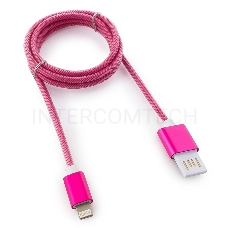 Кабель Gembird USB 2.0 Cablexpert CCB-ApUSBr1m, AM/Lightning 8P, 1м, армированная оплетка, разъемы розовый металлик, блистер