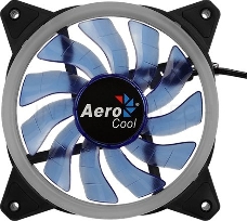 Вентилятор Aerocool REV Blue , 120x120x25мм, цвет светодиодов : синий, подсветка в виде двойного кольца, 3+4-Pin, 1200 об/мин, 41,3 CFM, 15,1 дБА