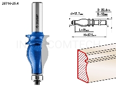 Фреза ЗУБР 28716-25.4  кромочная фигурная №5 d= 25.4мм дл.-41мм хв.-12мм d-12.7мм