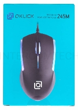Мышь Oklick 245M черный оптическая (1000dpi) USB (3but)