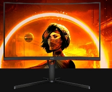 Монитор 27 AOC C27G3U/BK Curved 1000R 1920x1080 165Гц VA WLED 16:9 4ms 2*HDMI DP 4xUSB3.2 3000:1 80M:1 178/178 300cd HAS Swivel Tilt Speakers Black/Red