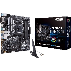Материнская плата ASUS PRIME B550M-A WIFI II,  Socket AM4, B550, 4*DDR4, D-Sub+DVI+HDMI, SATA3 + RAID, Audio, Gb LAN, USB 3.2*8, USB 2.0*4, COM*1 header (w/o cable), mATX ; 90MB19X0-M0EAY0