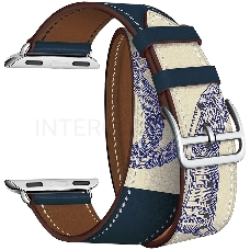 Кожаный ремешок в два оборота для Apple Watch 42/44 mm LYAMBDA MERIDIANA LWA-01-44-BLP Blue-print