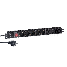 Блок розеток горизонтальный ExeGate ServerPro PDU-19H009 Al-5C135S-EU2.5-SW, 19