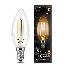 Светодиодная лампа GAUSS 103801111 LED Filament Свеча E14 11W 720lm 2700К 1/10/50