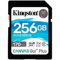 Карта памяти Kingston 256GB SDXC Canvas Go Plus 170R C10 UHS-I U3 V30 EAN: 740617301519