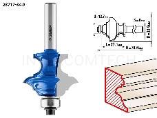 Фреза ЗУБР 28717-34.9  кромочная фигурная №6(многопрофильная) d= 34.9мм дл.-27.1мм хв.-8мм d-12.7мм