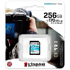 Карта памяти Kingston 256GB SDXC Canvas Go Plus 170R C10 UHS-I U3 V30 EAN: 740617301519