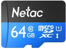 Флеш карта microSDHC 64GB Netac P500 <NT02P500STN-064G-R>  (с SD адаптером) 80MB/s
