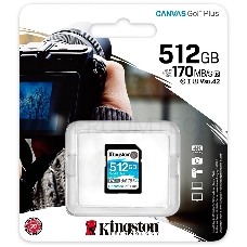 Флеш карта SD 512GB Kingston SDXC Class 10 UHS-I U3 V30 Canvas Go Plus 170MB/s