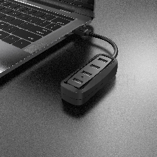 Концентратор Vention VAS-J43-B100 (USB 2.0 на 4 порта Черный - 1м.)