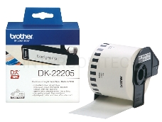 Бумажная клеящаяся лента Brother DK22205 (белая, ширина 62 мм x 30.48 м)