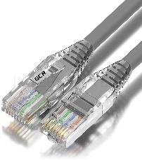 Патч-корд GCR 0.3m LSZH UTP кат.5e, серый, коннектор ABS, 24 AWG, ethernet high speed 1 Гбит/с, RJ45, T568B