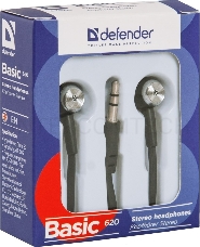 Наушники Defender Наушники вставки Basic 620 черный 63620