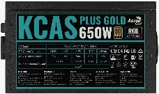 Блок питания Aerocool KCAS PLUS GOLD 650W <650W, ATX v2.4, APFC, Fan ARGB 12cm, 80+ Gold, Retail>