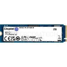 Накопитель SSD Kingston 2Tb NV2, M.2(22x80mm), NVMe, PCIe 4.0 x4, 3D TLC, R/W 3500/2800MB/s, TBW 640, DWPD 0.3 (3 года)