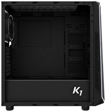 Корпус ZALMAN K1 Rev.B, ATX, BLACK, WINDOW, EDGE RGB DESIGN, 2x3.5, 2x2.5, 2xUSB2.0, 2xUSB3.0, FRONT 1x120mm, REAR 1x120mm ARGB