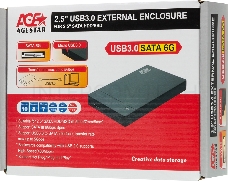 Внешний корпус для HDD AgeStar 3UB2P3 SATA III пластик черный 2.5