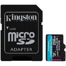 Карта памяти Kingston 256GB microSDXC Canvas Go Plus 170R A2 U3 V30 Card + ADP EAN: 740617301250