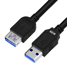 Удлинитель GCR 2.0m USB 3.0, AM/AF, черный, GCR-52701