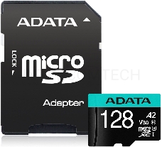 Карта памяти MICRO SDXC 128GB W/AD. AUSDX128GUI3V30SA2-RA1 ADATA