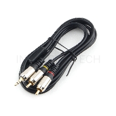 Кабель аудио Cablexpert CCAB-02-35M2RM-1.5MB. 3.5 джек(M)/2х RCA (M), черный, 1.5м, блистер