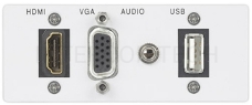 Модуль AV-подключений для HDMI, DisplayPort, VGA, стереоаудио, сети и USB Extron AAP SuperPlate 100 (white)