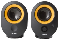 Колонки SVEN 316, черный {2.0, 2 х 2 W RMS, 100-20000Hz}