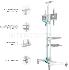 Стойка для телевизора с кронштейном ONKRON TS1552 40-70, мобильная, белая