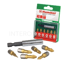 Набор бит set No1 (7pcs)Hammerflex 203-901 PB Ph/Pz/Sl 7шт.