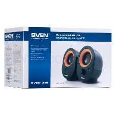 Колонки SVEN 316, черный {2.0, 2 х 2 W RMS, 100-20000Hz}