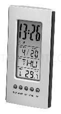 Часы с термометром Hama H-186357 серебристый/черный