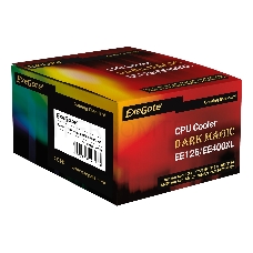 Кулер ExeGate EX286157RUS Dark Magic EE126R-PWM.RGB (Al black coating, LGA775/1150/1151/1155/1156/1200/AM2/AM2+/AM3/AM3+/AM4/FM1/FM2/754/939/940, TDP 95W, Fan 120mm, PWM, 900-2000RPM, Hydro bearing, 4pin, 11-24db, 410г, черный, RGB подсветка, с термопасто