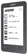 Электронная книга Digma K1 6 E-ink HD Pearl 758x1024 600MHz 128Mb/4Gb/SD/microSDHC темно-серый