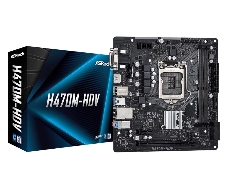 Материнская плата ASRock H470M-HDV LGA1200, H470, 2*DDR4, D-Sub+HDMI+DVI-D, 4xSATA3 6.0, 2xUSB 3.2, 4xUSB 2.0, mATX