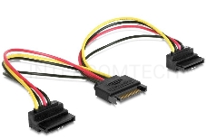 Кабель Gembird/Cablexpert Кабель питания SATA, 15см, 15pin (M)/2x15pin(F) на 2 SATA устройства, угловой разъем (CC-SATAM2F-02)