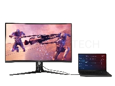 Монитор ASUS 31.5 ROG Strix XG32VC VA LED изогнутый, ProGaming, 2560x1440, 1ms, 400cd/m2, 3000:1, 178°/178°, HDMI, DP, USB Type-C, 170Hz, HDR 400, FreeSync, Tilt, Swivel, HAS, VESA, Black, 90LM03S0-B04170